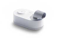 Close-up of Hälsa Baby temperature monitor designed for tracking infant wellness, featuring a sleek design and innovative technology for monitoring temperature and vital signs.